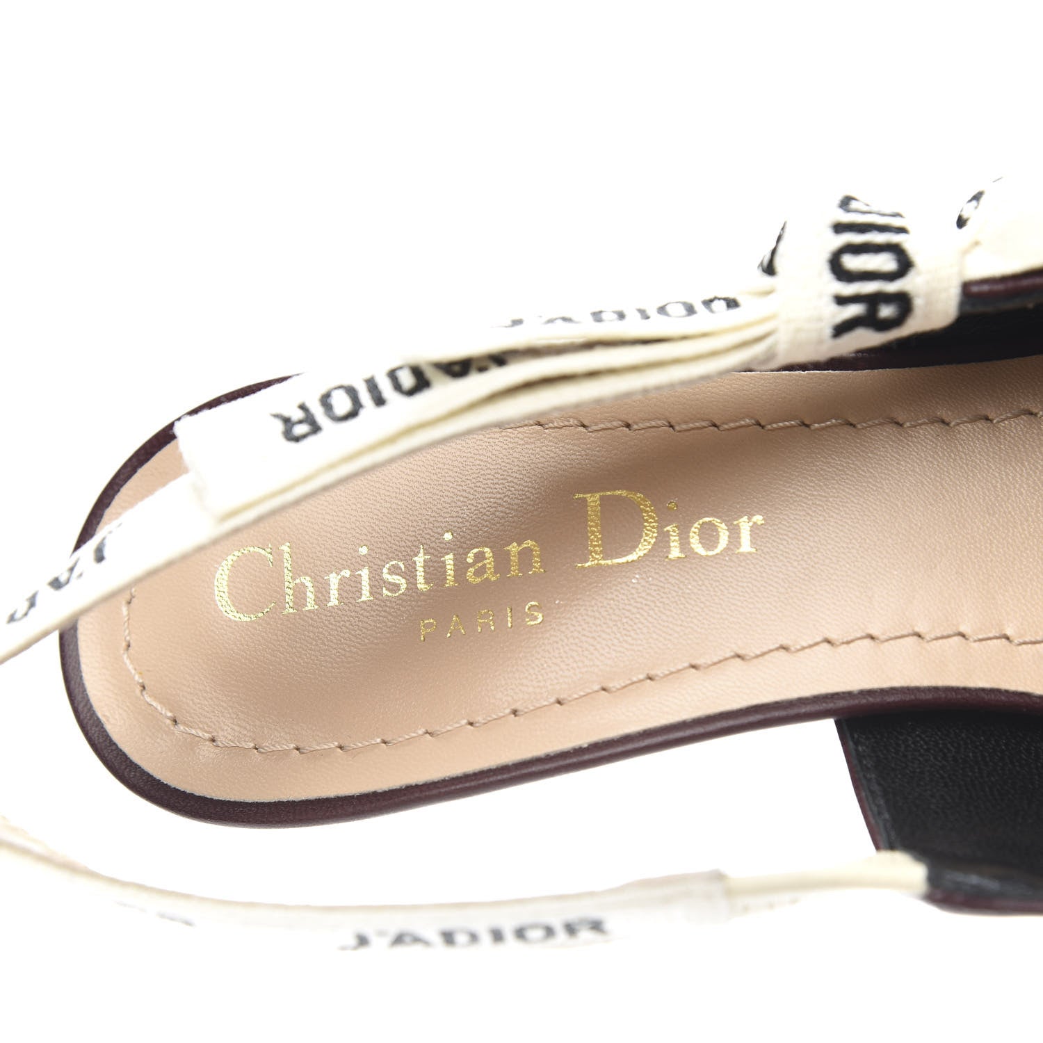 Christian Dior Lambskin Ribbon Flower Embroidered J'Adoir Slingback 65mm Pumps 36 Rouge Black 7 of 9