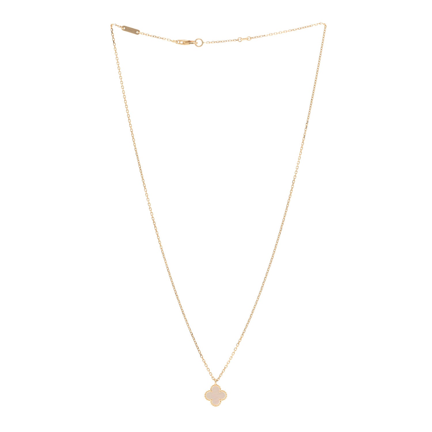 Van Cleef & Arpels VAN CLEEF & ARPELS 18K Yellow Gold Mother of Pearl Sweet Alhambra Pendant Necklace 3 of 6