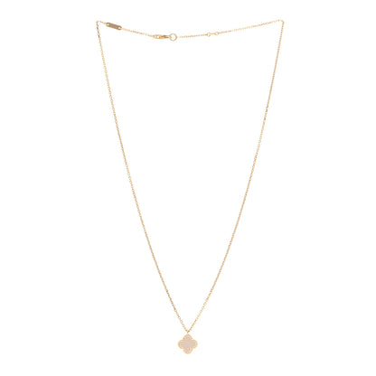 Van Cleef & Arpels VAN CLEEF & ARPELS 18K Yellow Gold Mother of Pearl Sweet Alhambra Pendant Necklace 3 of 6