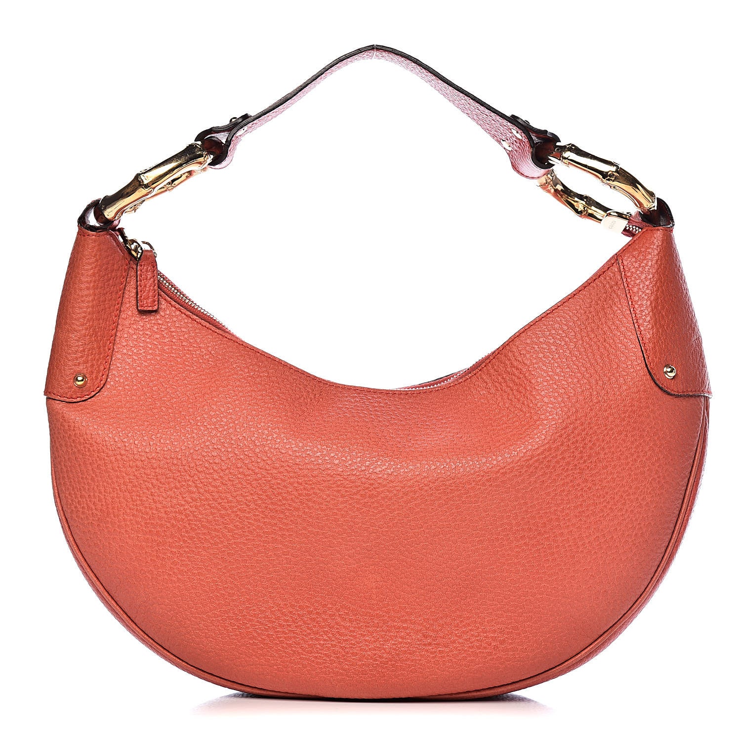 Gucci Calfskin Bamboo Ring Hobo Orange 1 of 12