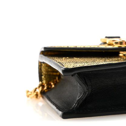 Saint Laurent Calfskin Lizard Embossed Monogram Chain Mini Candy Crossbody Gold 7 of 8