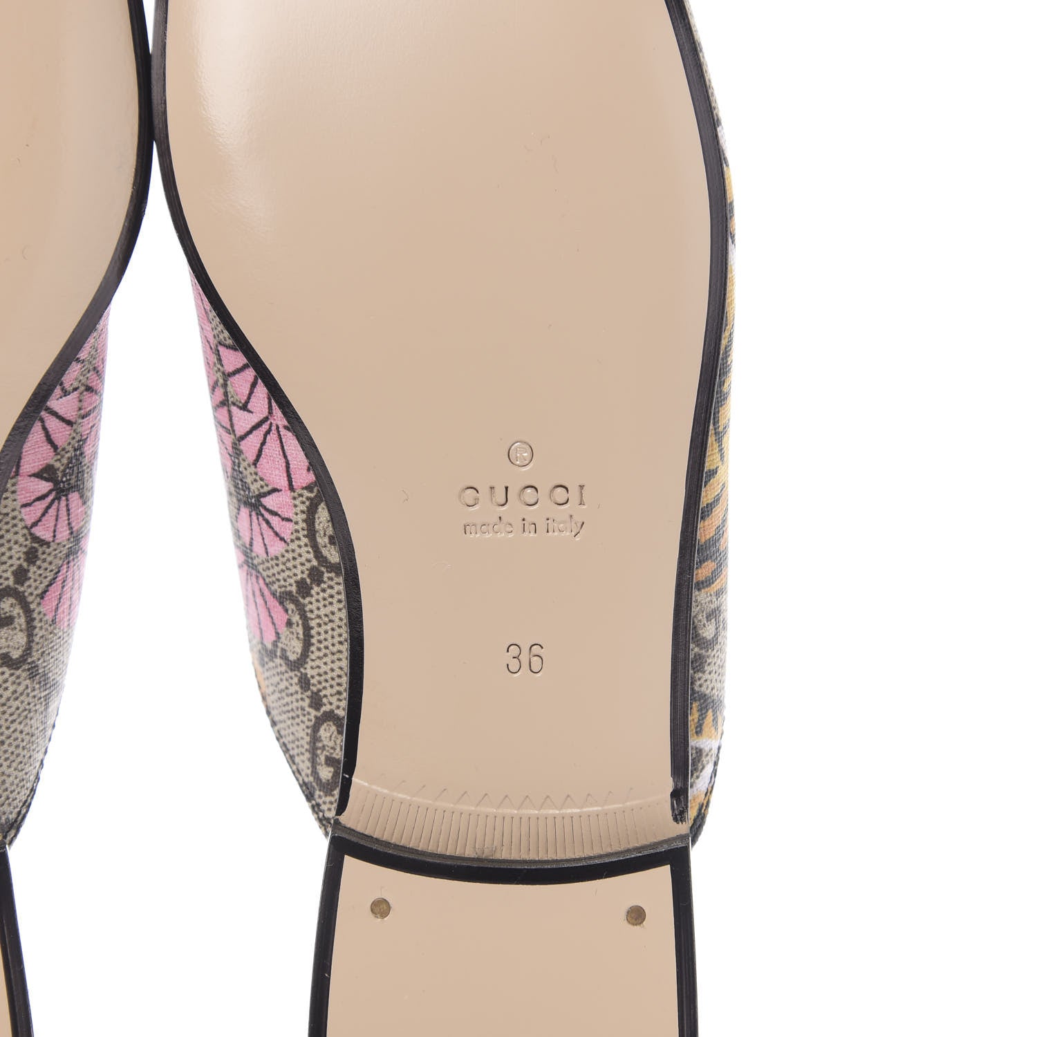 Gucci GG Supreme Monogram Bengal Womens Princetown Slippers 36 Beige Crop Pink 7 of 9