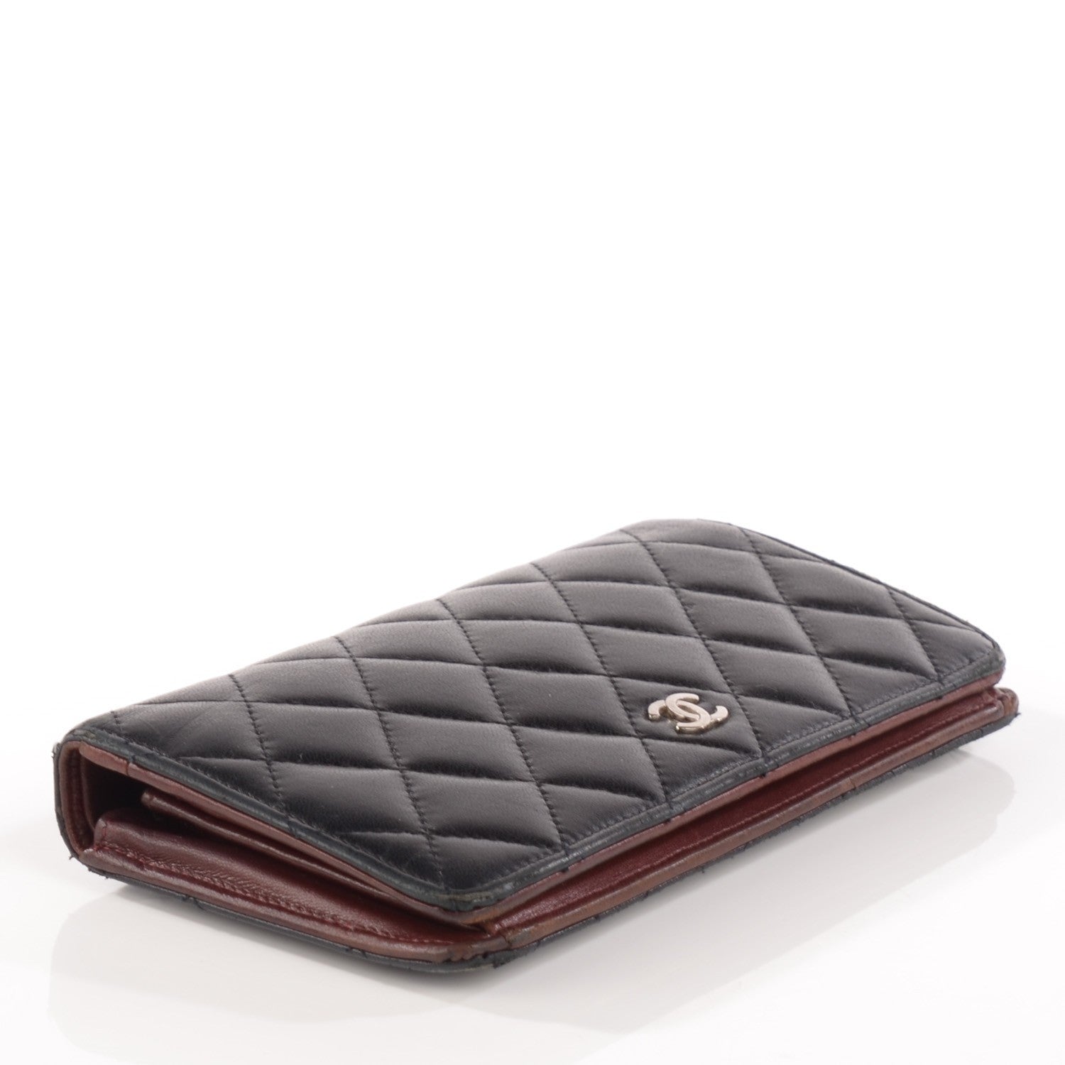 Chanel Lambskin Quilted Yen Wallet Black 4 of 9