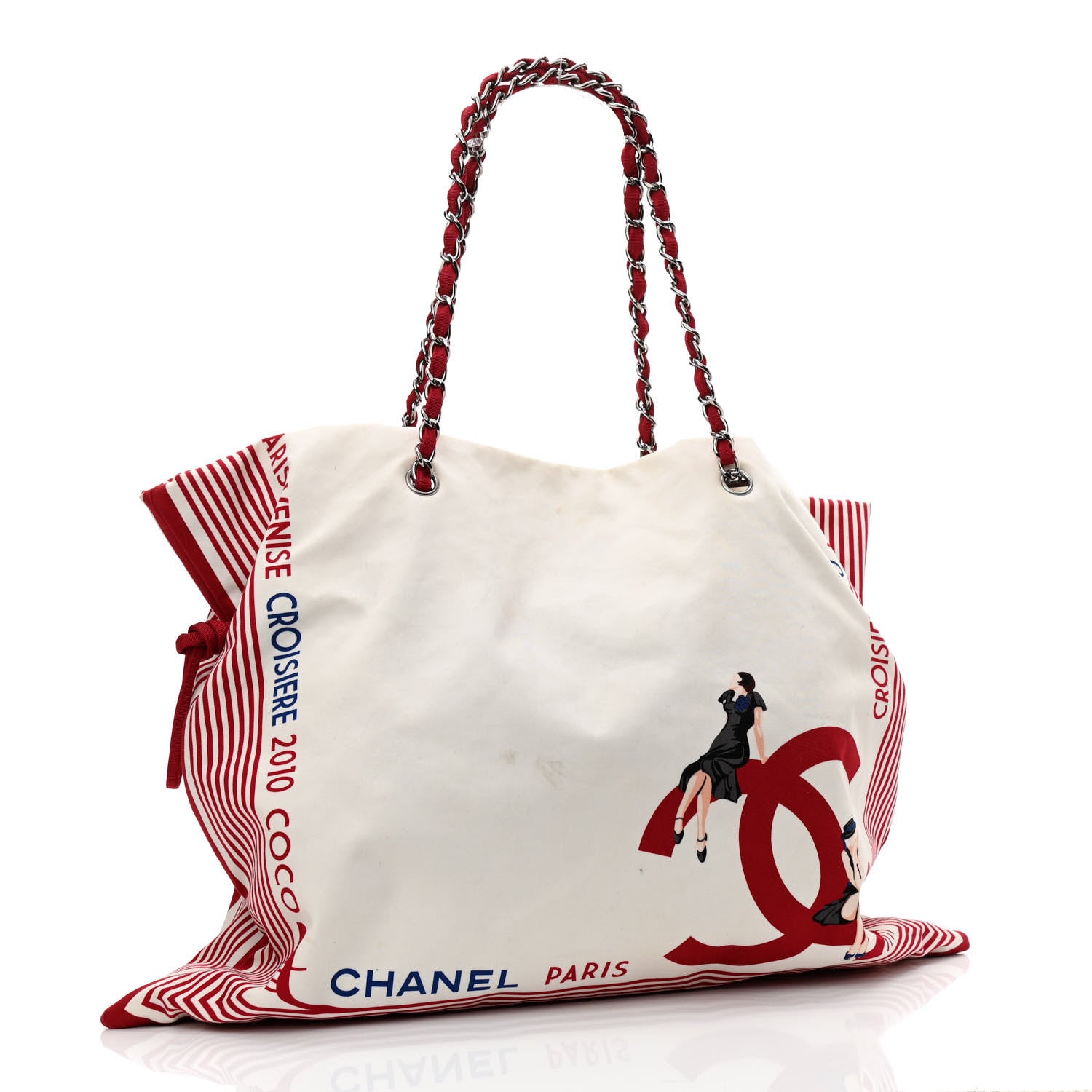 Chanel Canvas CC Paris Venice Bon Bon Tote White 3 of 10