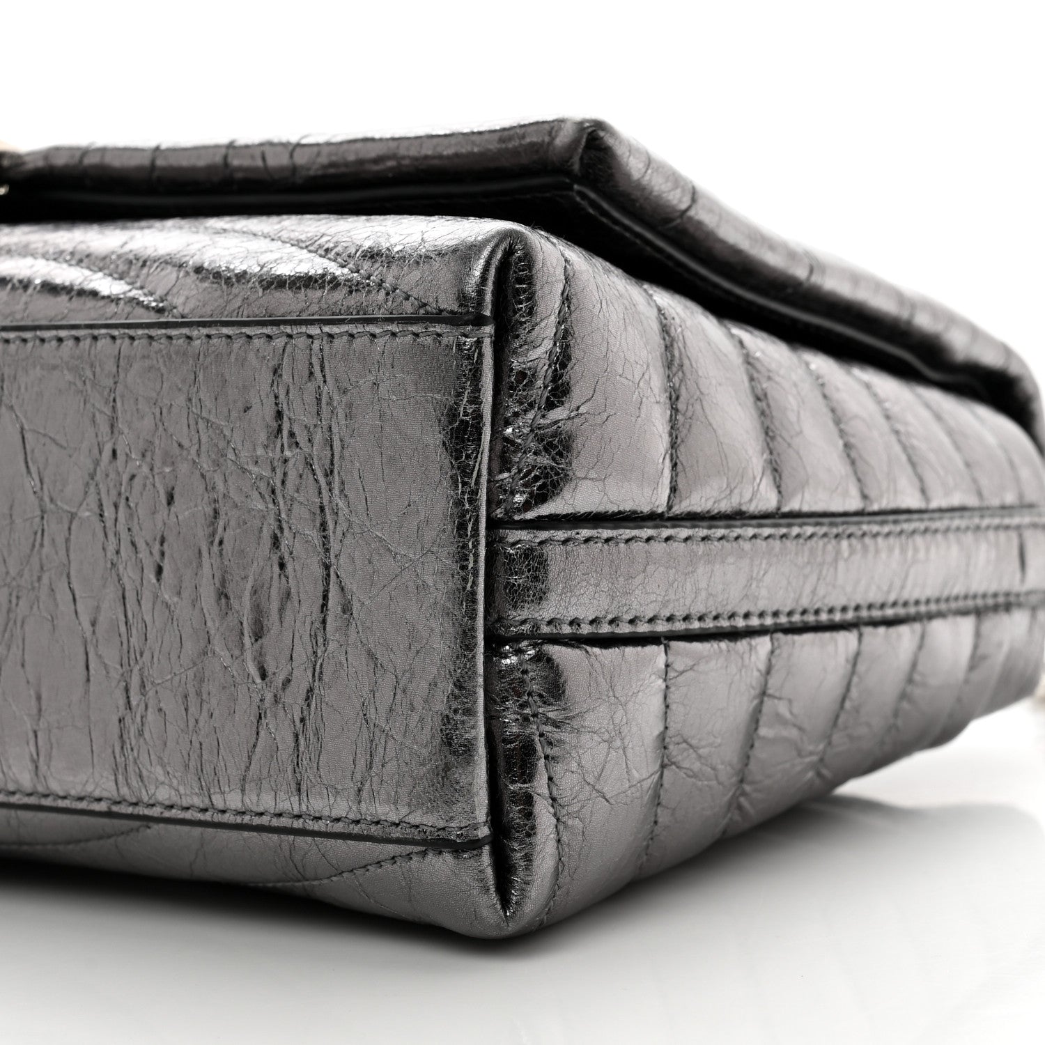 Givenchy Metallic Soft Calfskin 4G Embossed Medium Shoulder Bag Silver 9 of 9