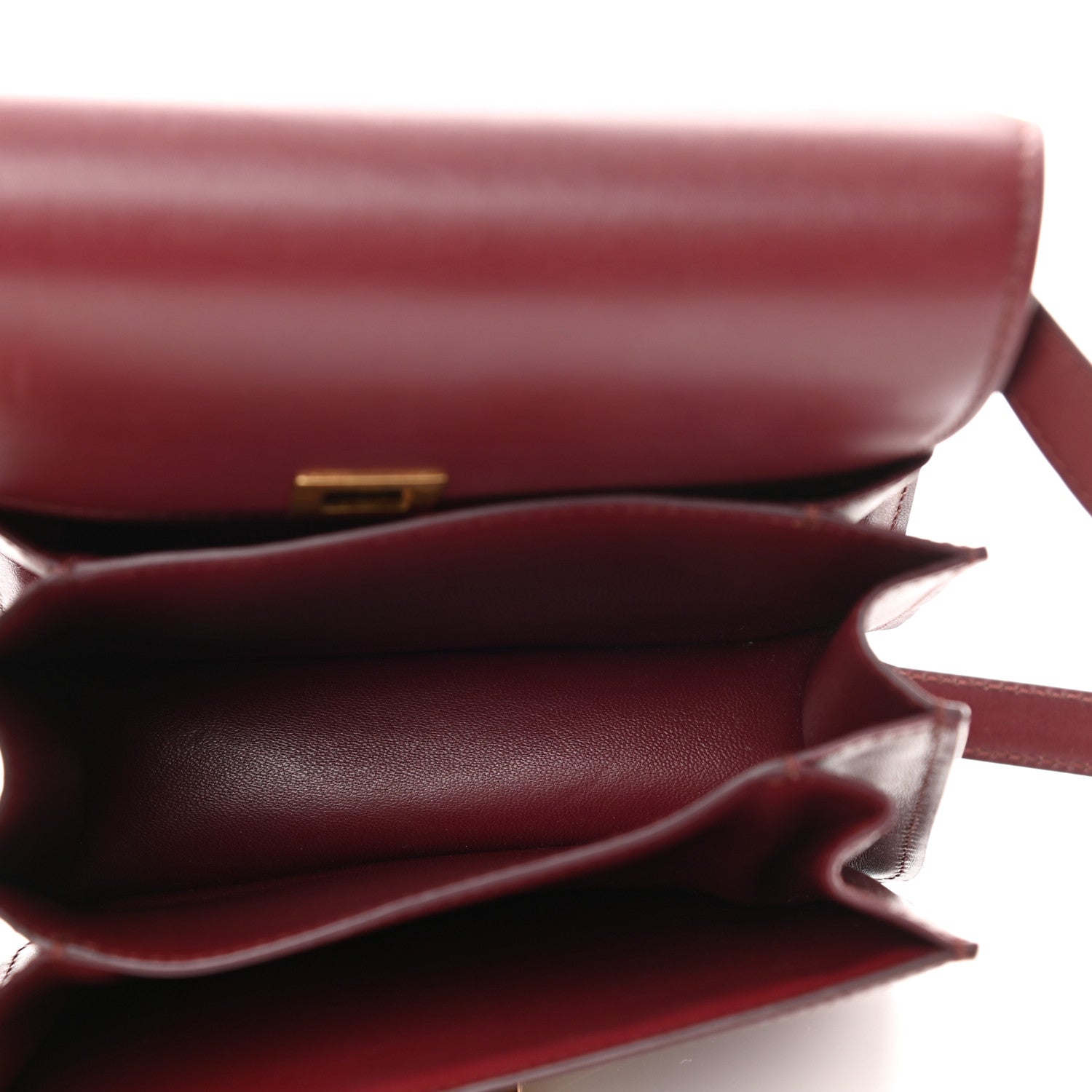 Celine Box Calfskin Small Classic Box Flap Bag Burgundy 5 of 12