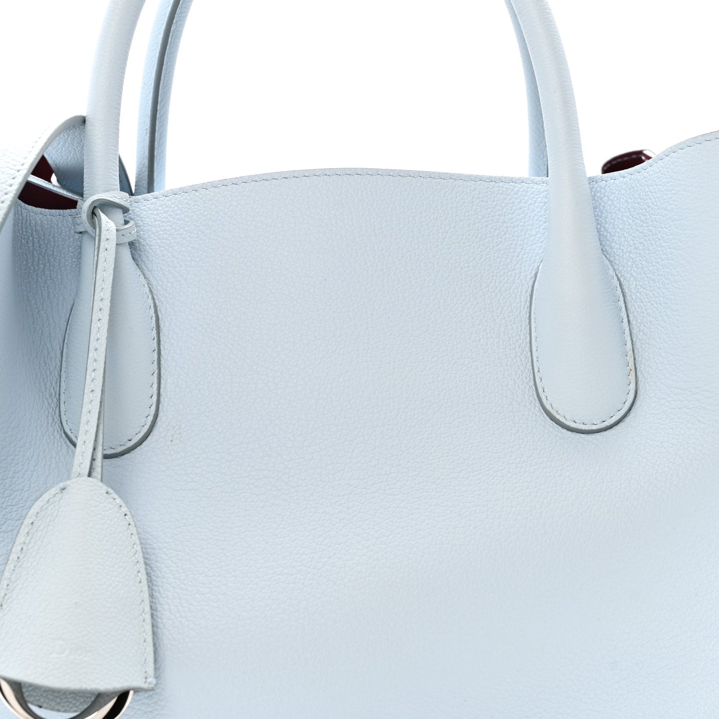 Supple Grained Calfskin Large Open Bar Tote Light Blue