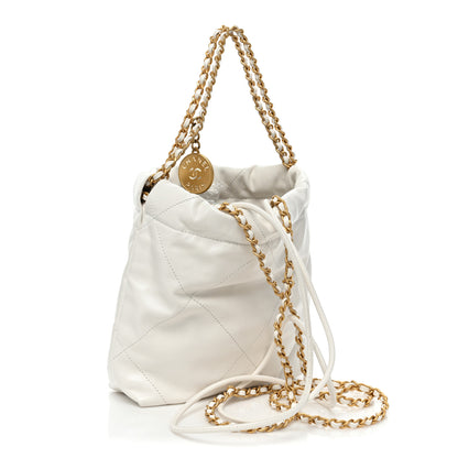 Chanel Shiny Calfskin Quilted Mini Chanel 22 White 3 of 8