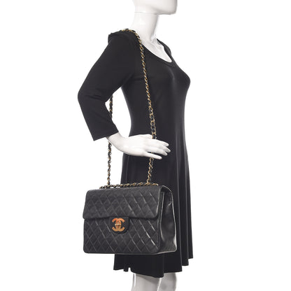 Chanel Lambskin Quilted XL Jumbo Single Flap Black 2 of 25