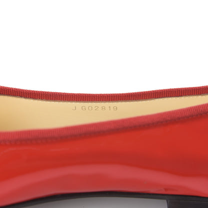 Chanel Patent Calfskin CC Cap Toe Ballerina Flats 37.5 Red 8 of 8