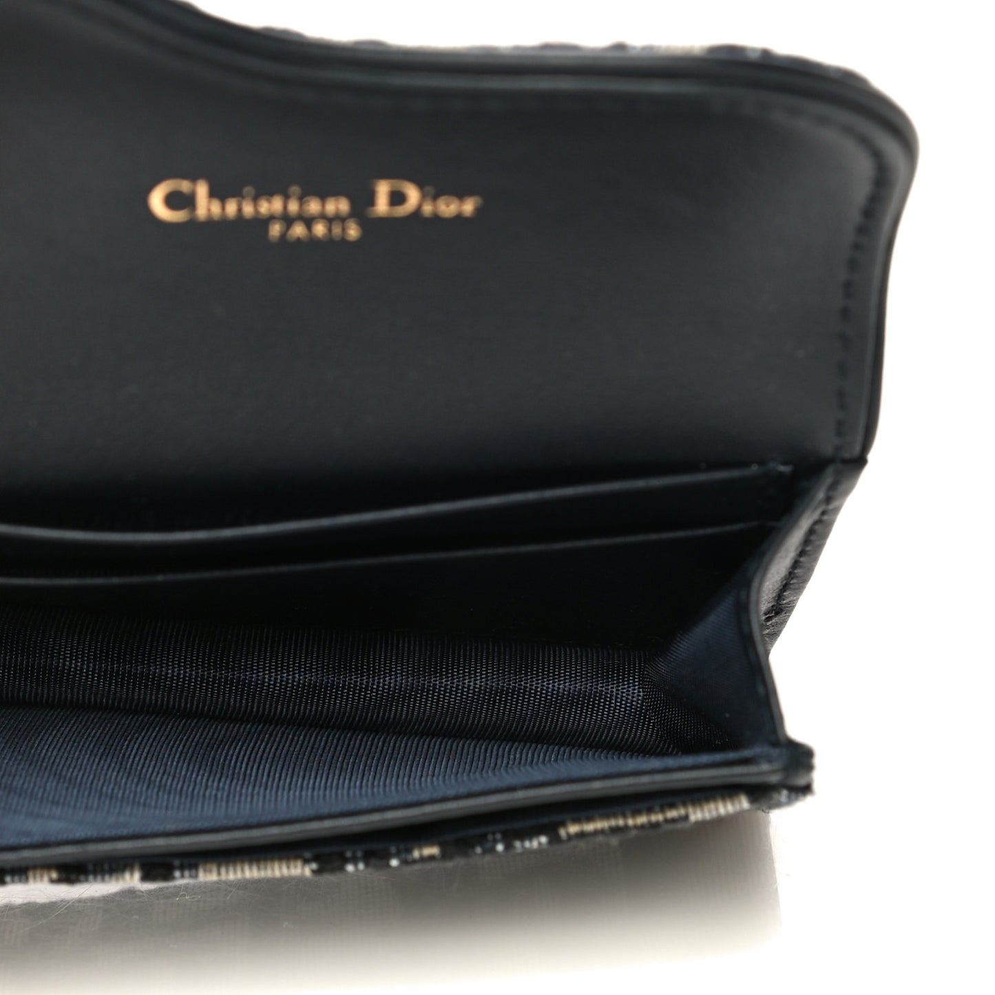Oblique Saddle Card Holder Blue