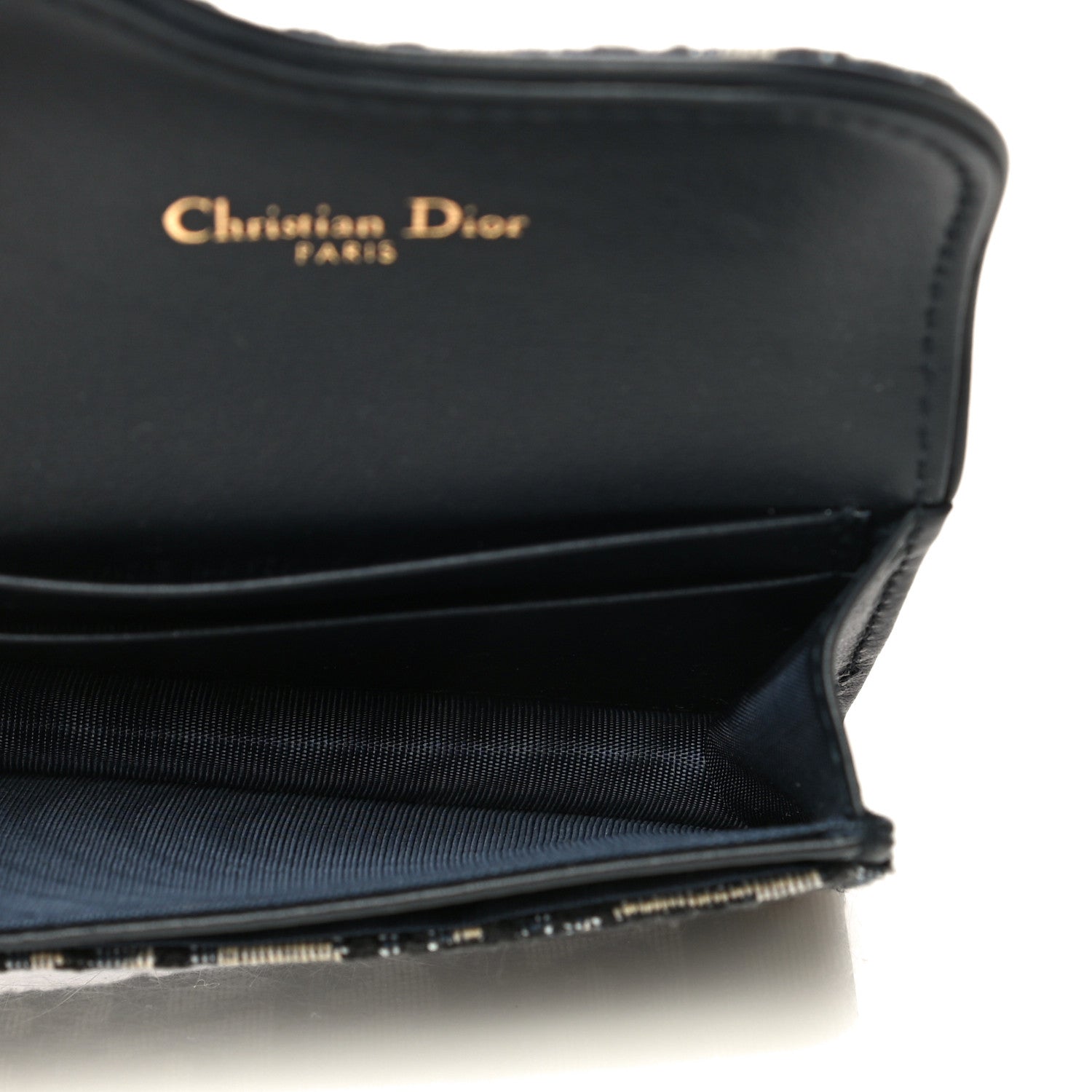 Christian Dior Oblique Saddle Card Holder Blue 5 of 12