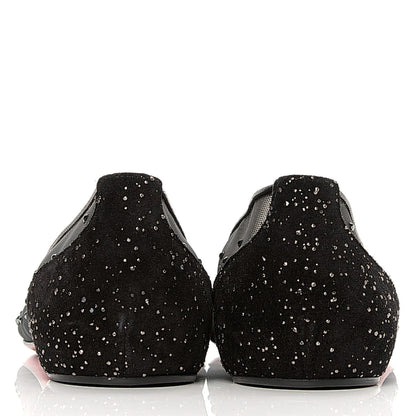 Christian Louboutin Mesh Crystal Embellished Follies Strass Flats 37 Black 5 of 6