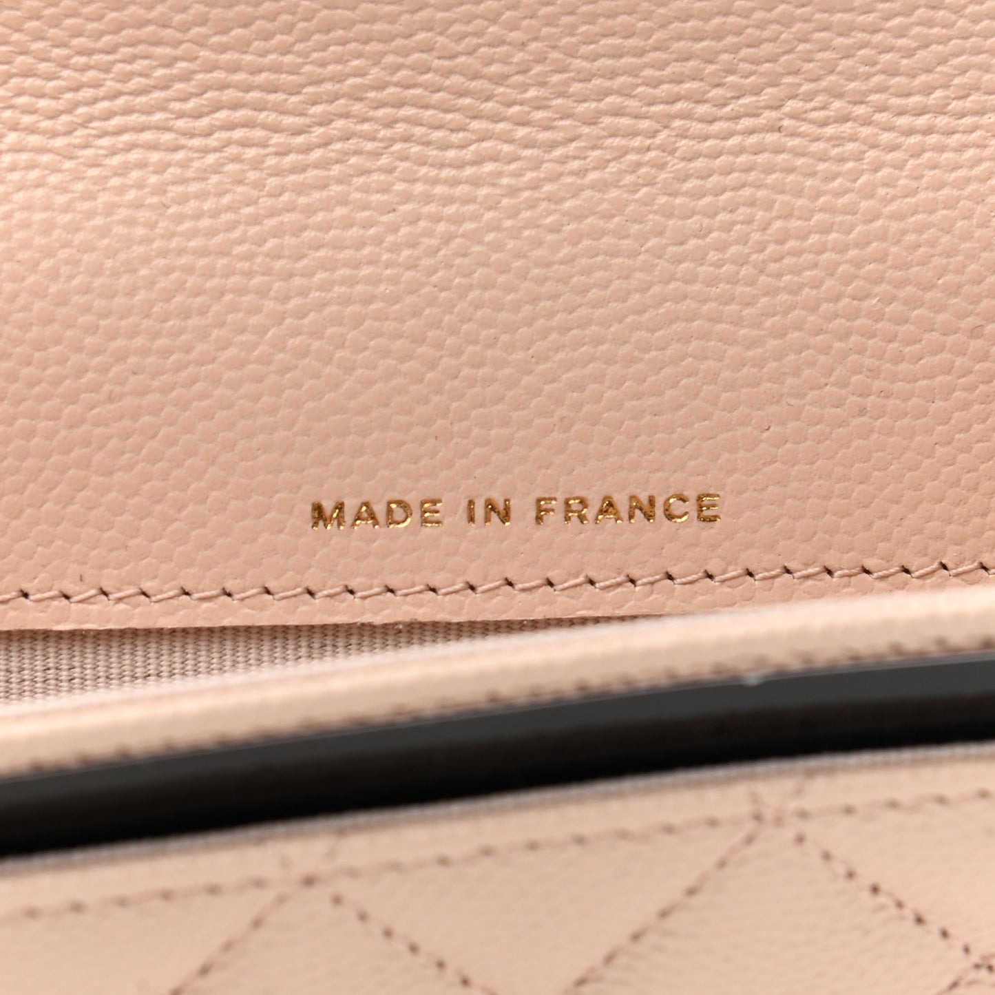 Caviar Quilted Flap Card Holder Wallet Beige