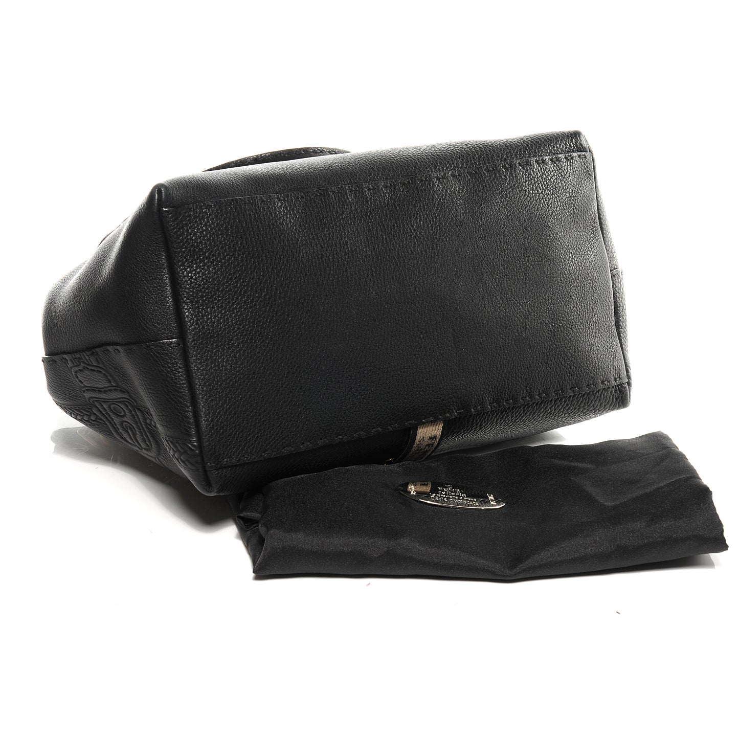 Calfskin Romano Selleria Borghese Tote Black