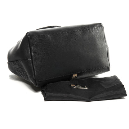 Fendi Calfskin Romano Selleria Borghese Tote Black 4 of 8