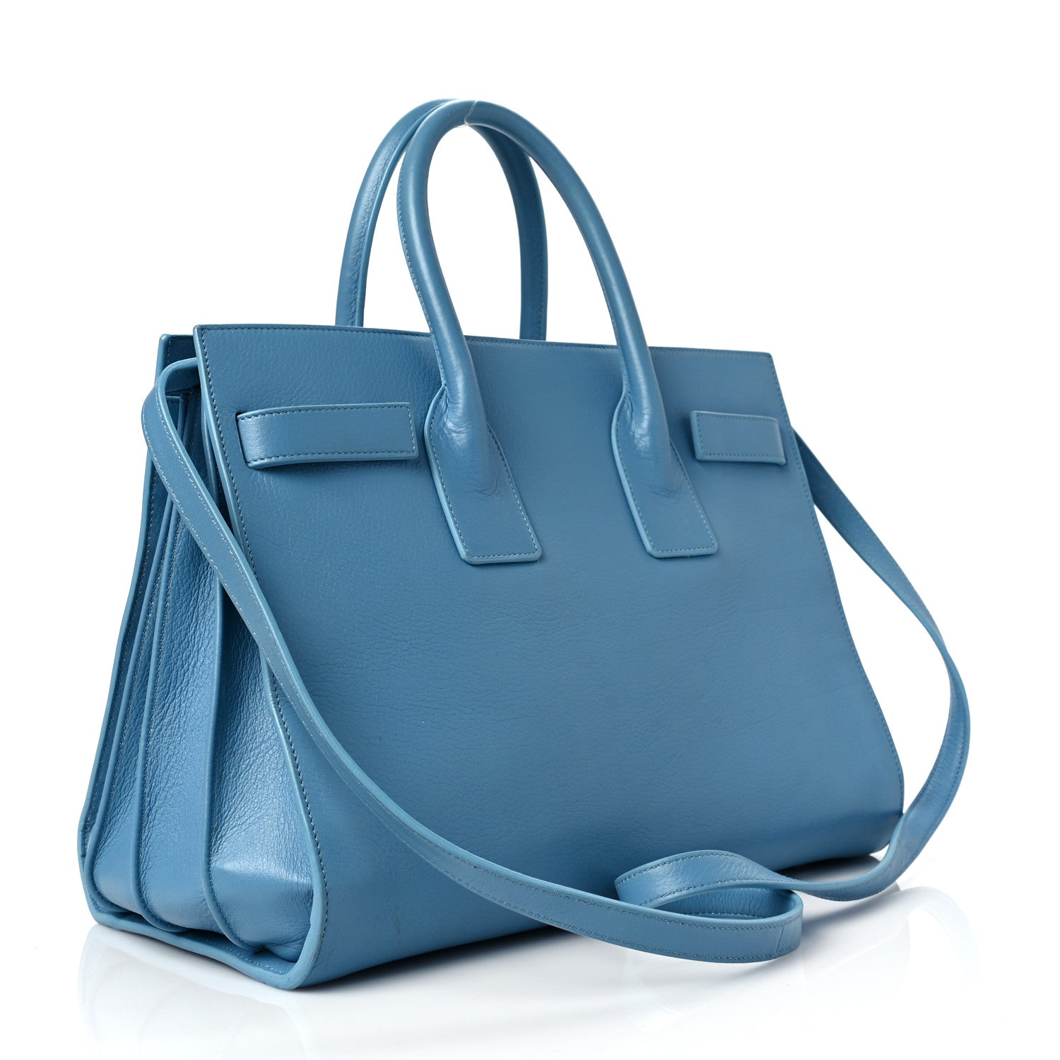 Saint Laurent Grained Calfskin Small Sac De Jour Light Blue 3 of 9