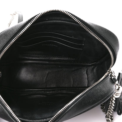 Saint Laurent Grain De Poudre Matelasse Monogram Mini Lou Camera Bag Black 5 of 10