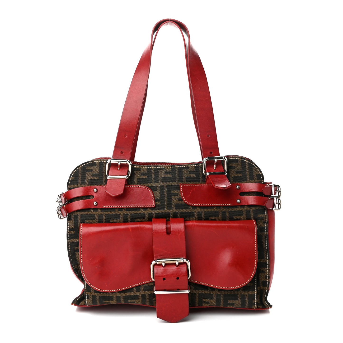 Zucca Pocket Shoulder Bag Tobacco Red