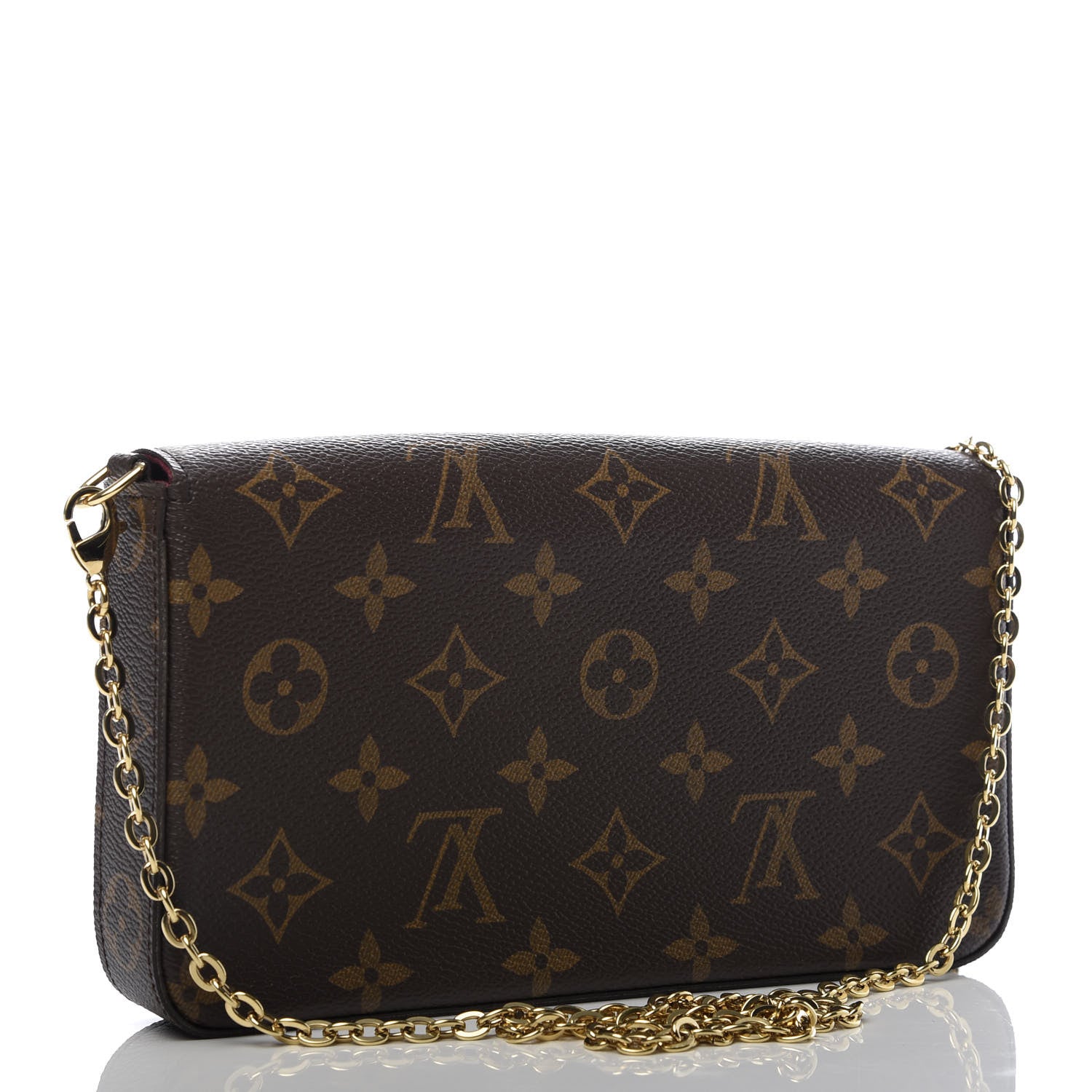 Louis Vuitton Monogram Pochette Felicie Chain Wallet Fuchsia 3 of 10