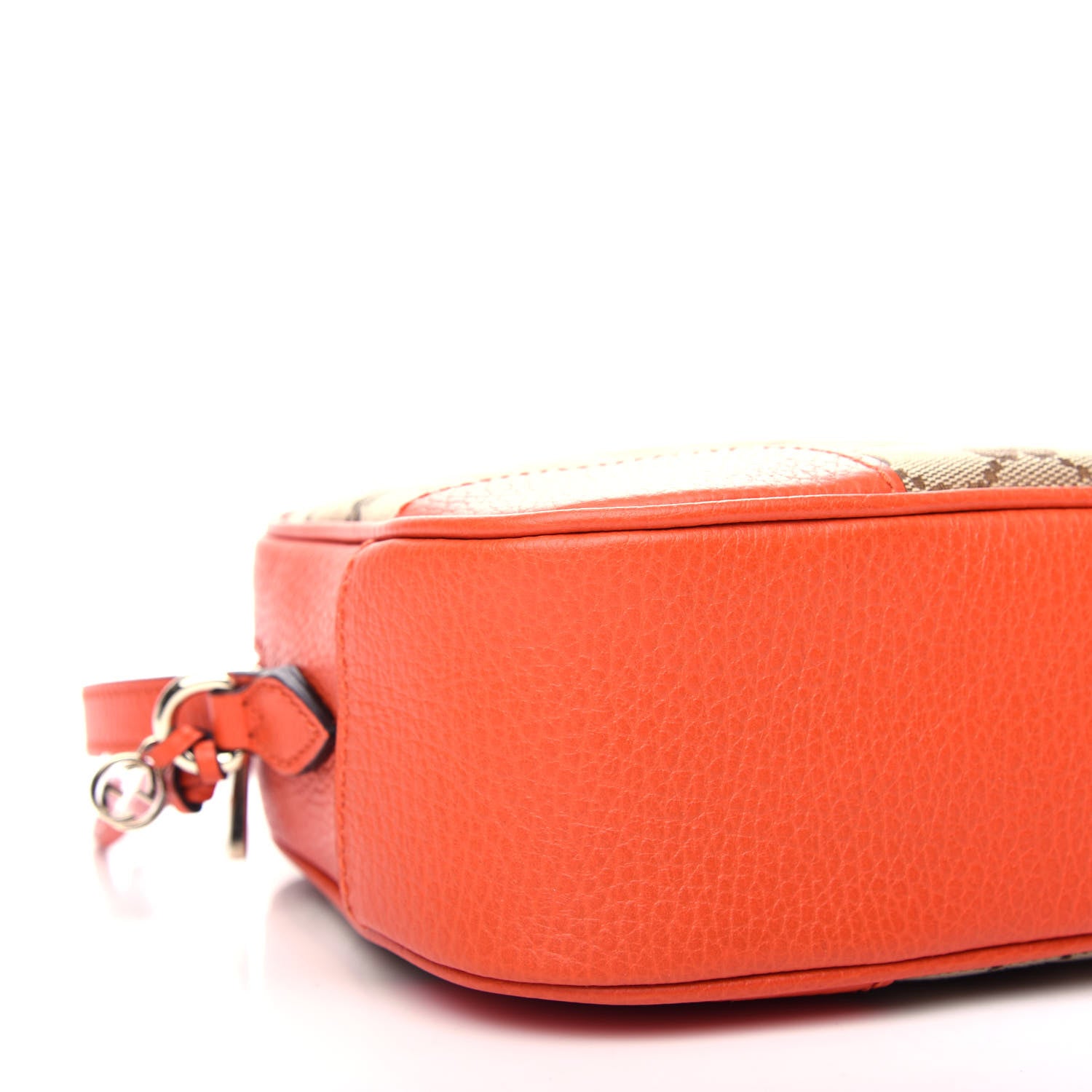 Gucci Monogram Dollar Calfskin Mini Bree Messenger Bag Beige Ebony Sun Orange 8 of 10