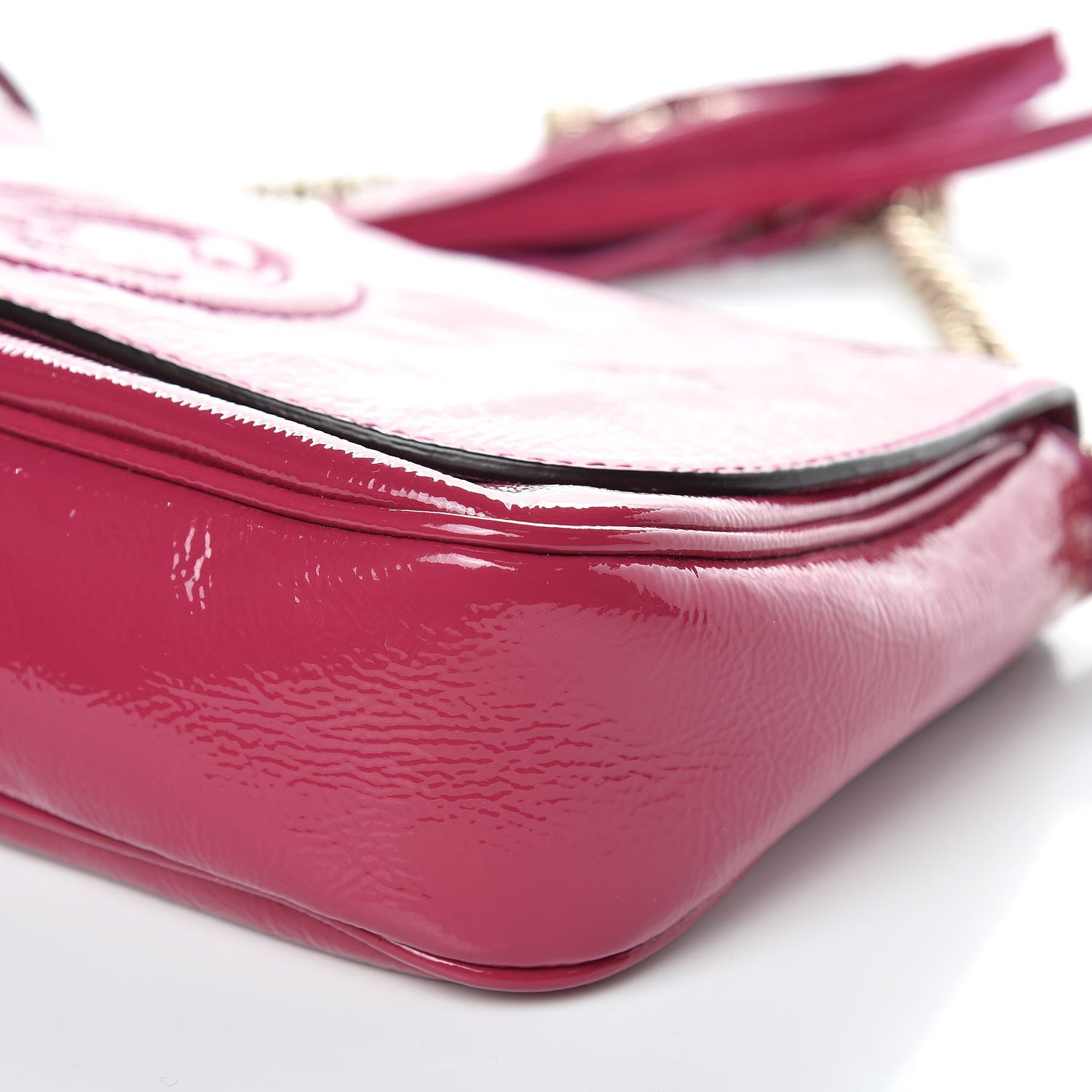 Gucci Patent Medium Soho Flap Crossbody Bright Bougainvillea 11 of 11