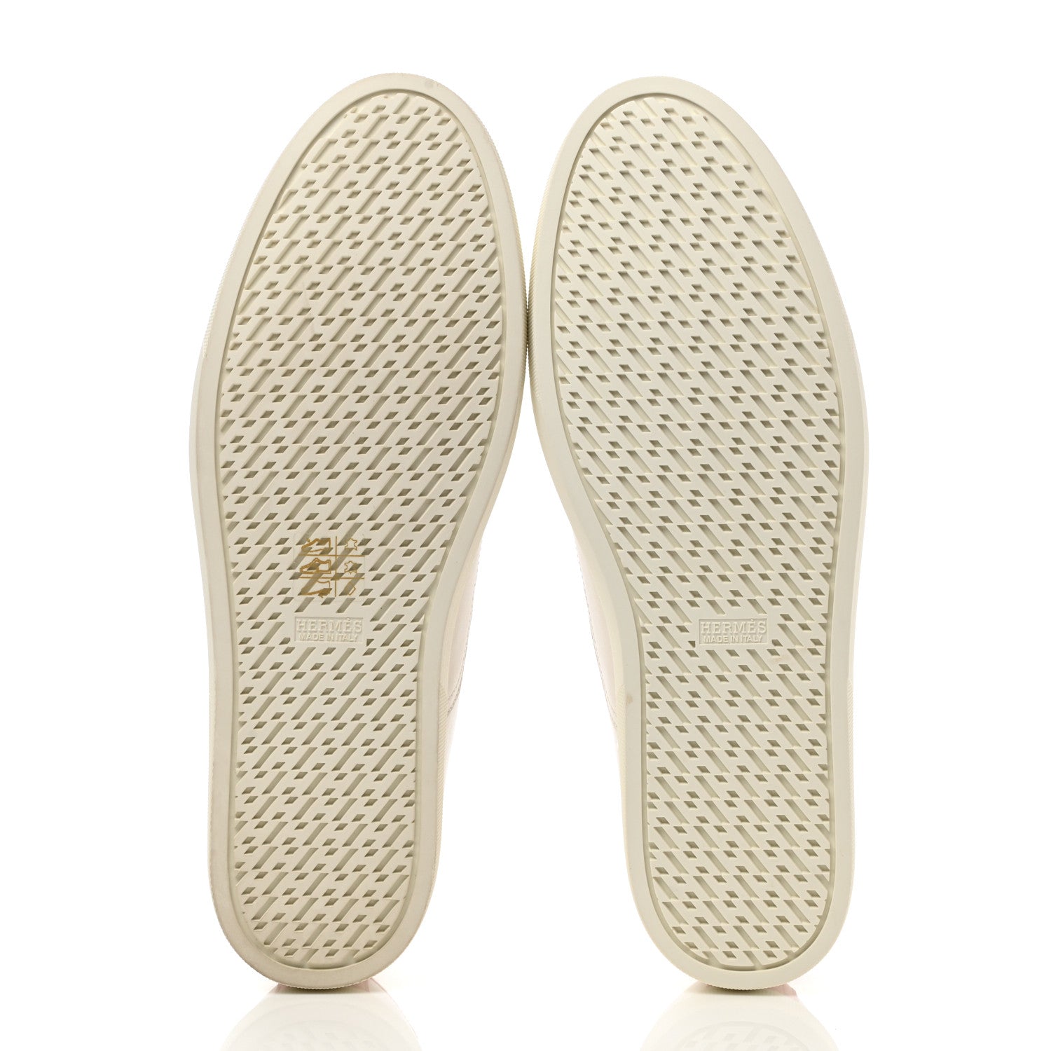 Hermes Calfskin Mens Quicker Sneakers 45 White Orange 5 of 9