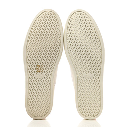 Hermes Calfskin Mens Quicker Sneakers 45 White Orange 5 of 9