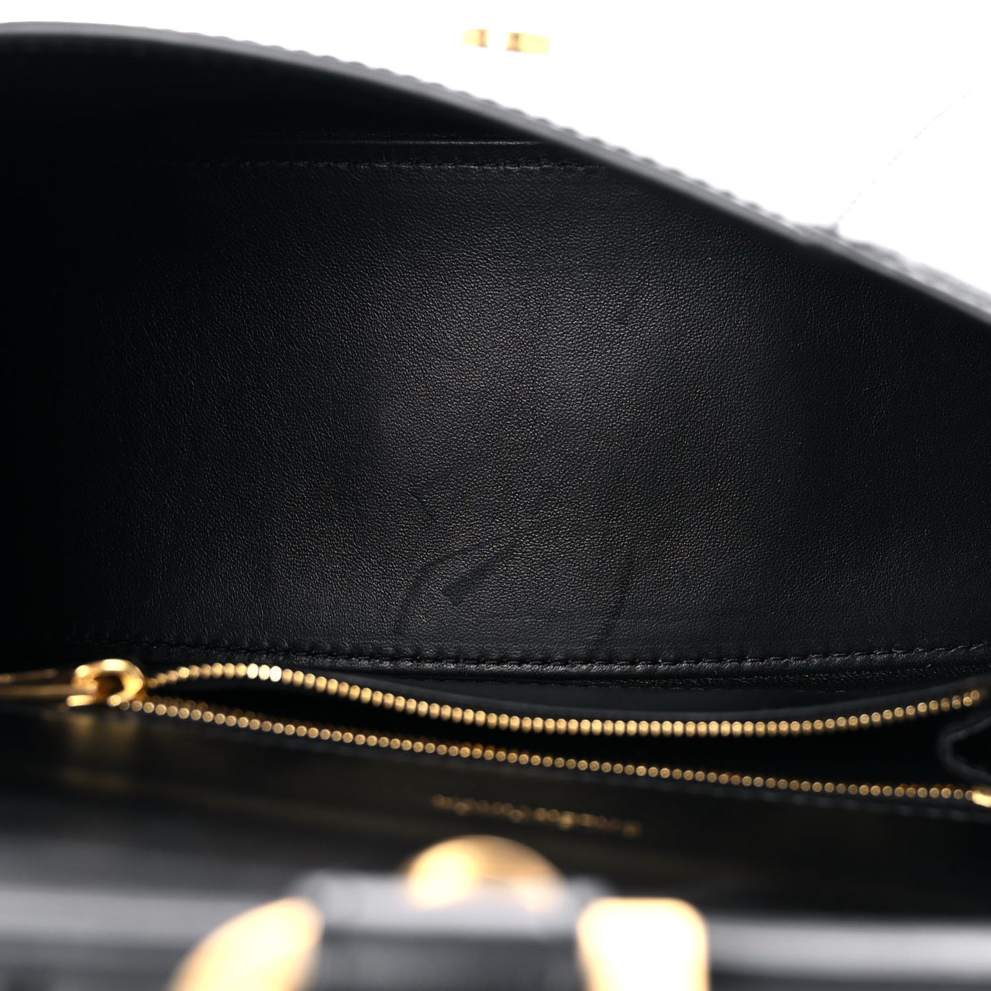 Shiny Box Calfskin Small Hourglass Top Handle Bag Black