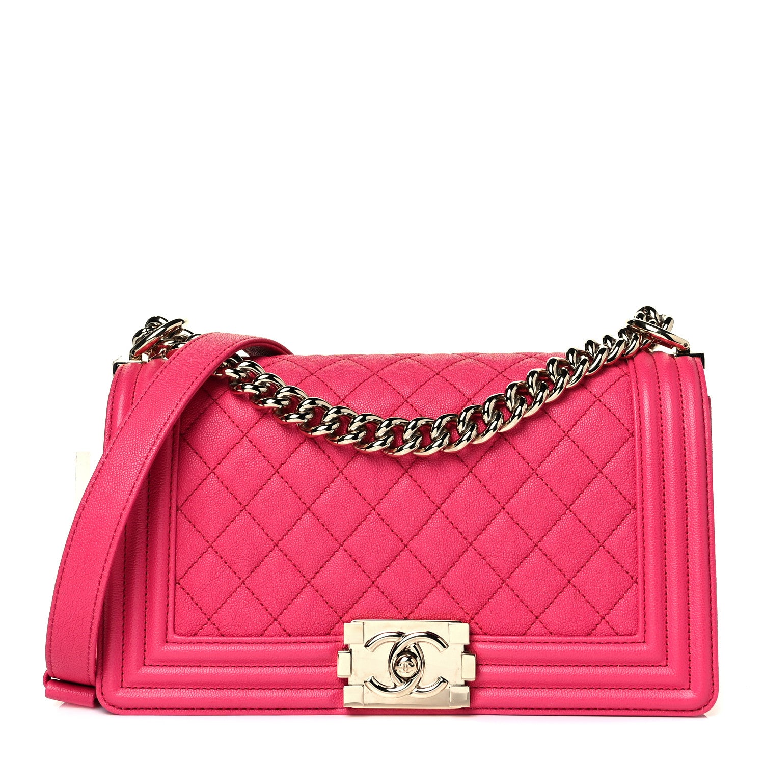Chanel Caviar Quilted Medium Boy Flap Fuchsia 1 of 9