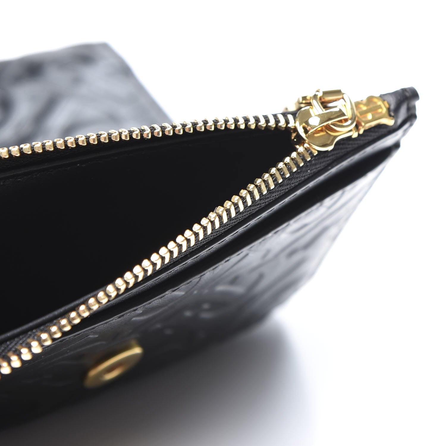 Burberry Calfskin Embossed Monogram Tri-Fold Compact Wallet Black 6 of 11