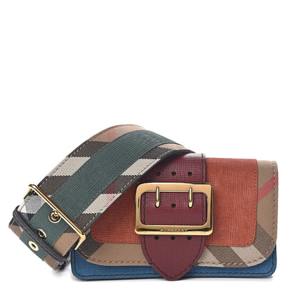 Burberry Suede Embossed House Check Small Buckle Crossbody Sienna Red 1 of 11