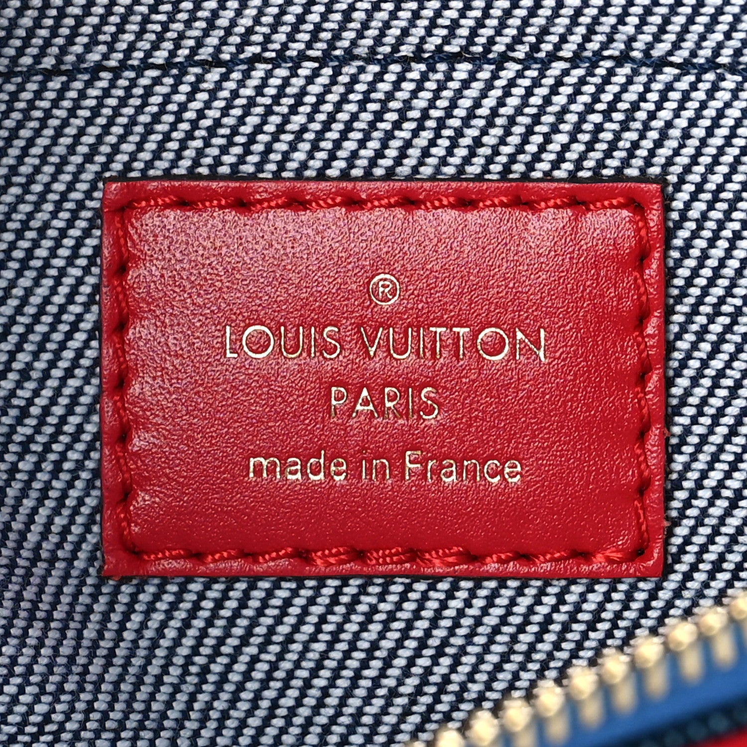 Louis Vuitton Denim Damier Monogram Patchwork Multi Pochette Accessories Blue Rouge 5 of 7