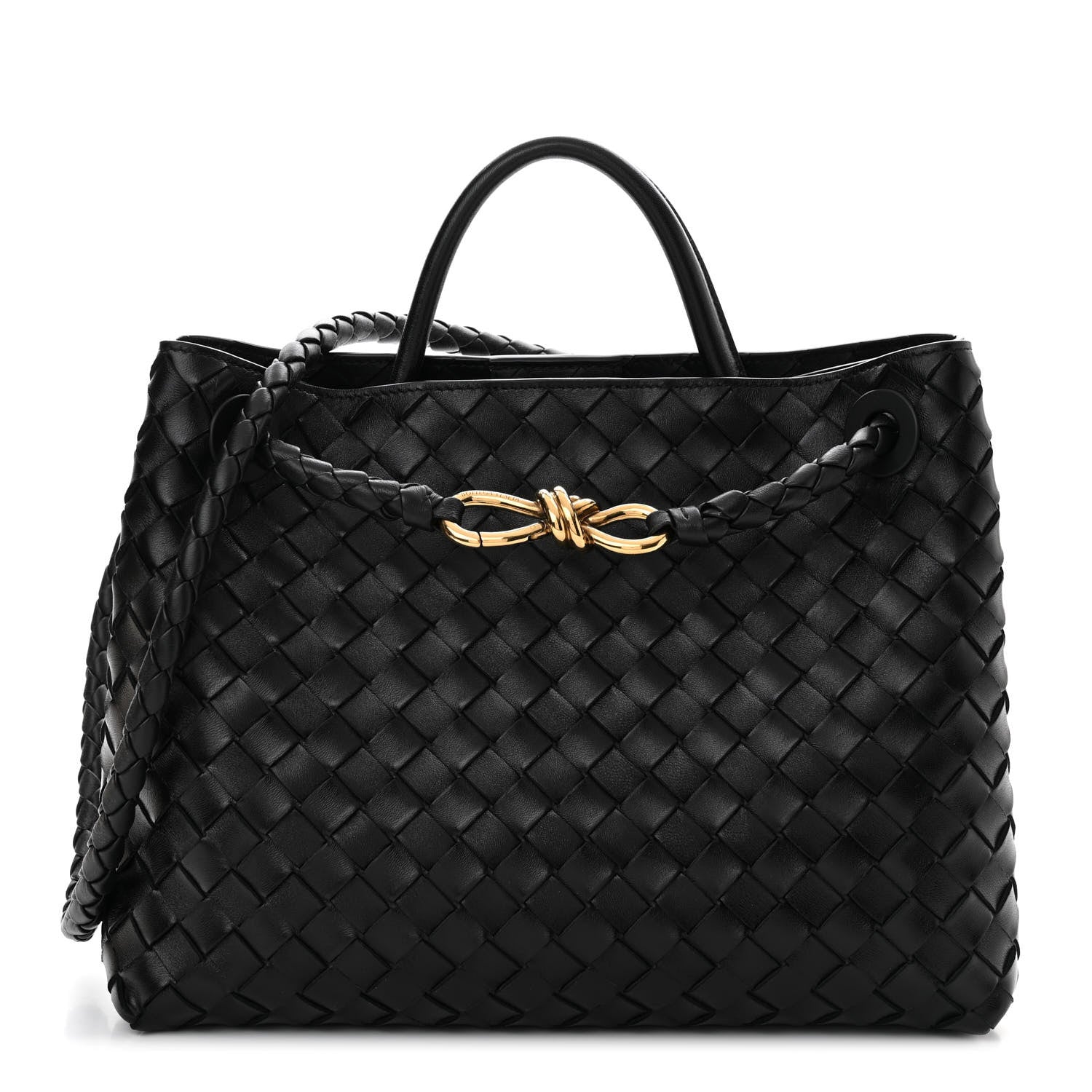 Bottega Veneta Nappa Intrecciato Medium Andiamo Shoulder Bag Black 1 of 9