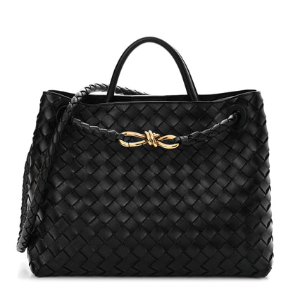 Bottega Veneta Nappa Intrecciato Medium Andiamo Shoulder Bag Black 1 of 9