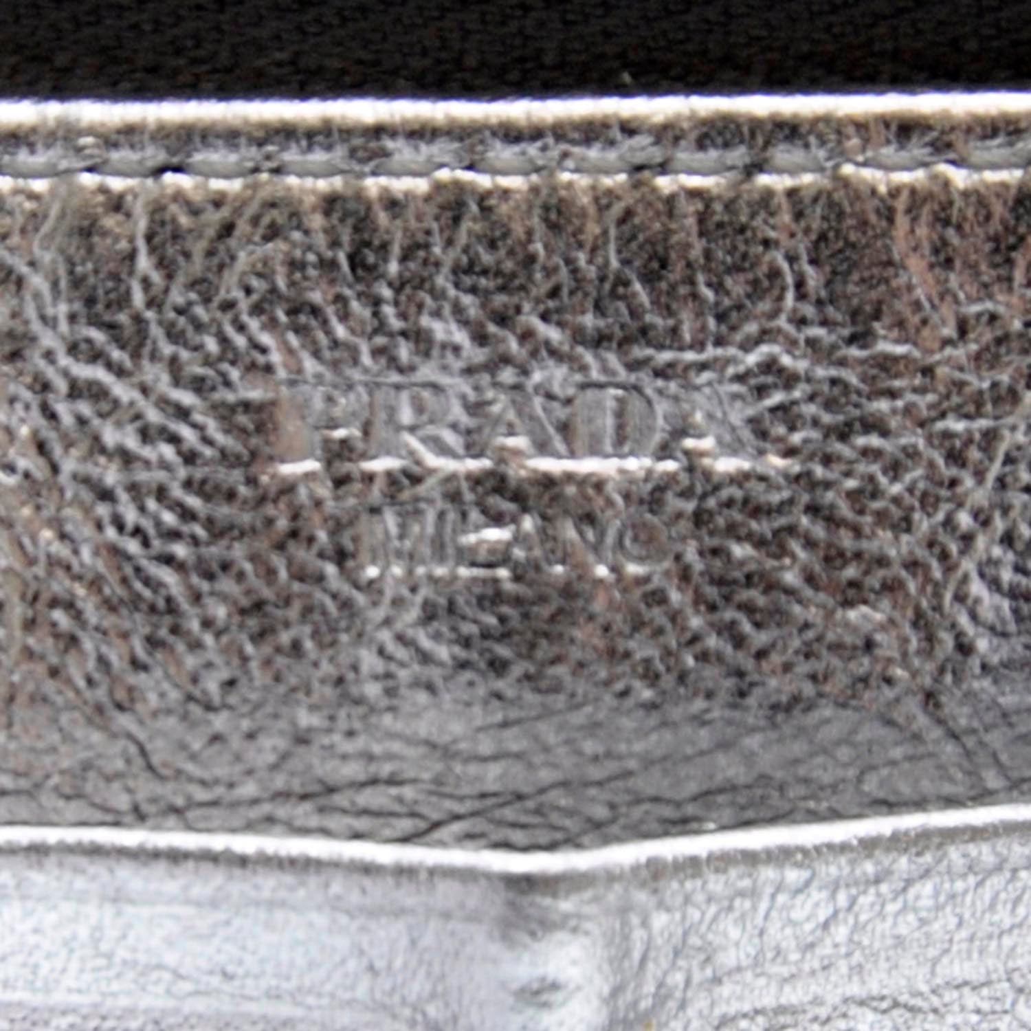 Prada Spazzolato Zip Around Wallet Silver 7 of 7