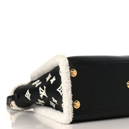 Louis Vuitton Grained Calfskin Shearling On My Side MM Black 7 of 8