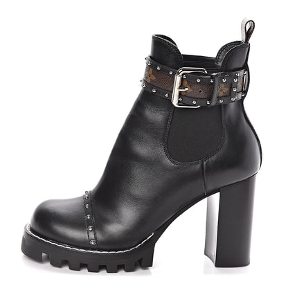 Louis Vuitton Calfskin Monogram Star Trail Chelsea Ankle Boots 39 Black 1 of 8