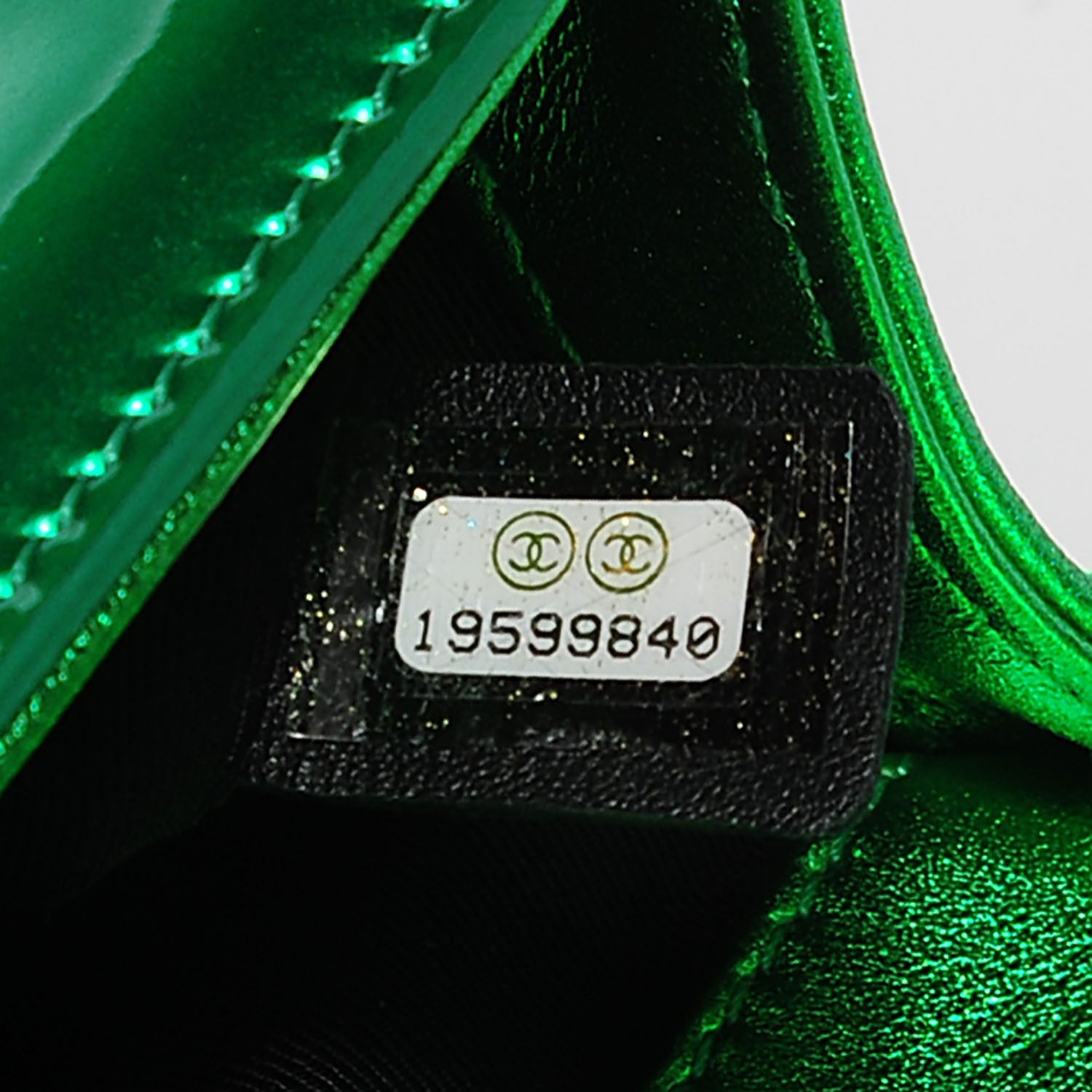 Chanel Metallic Patent Calfskin Quilted Small Boy Flap Green 7 of 7
