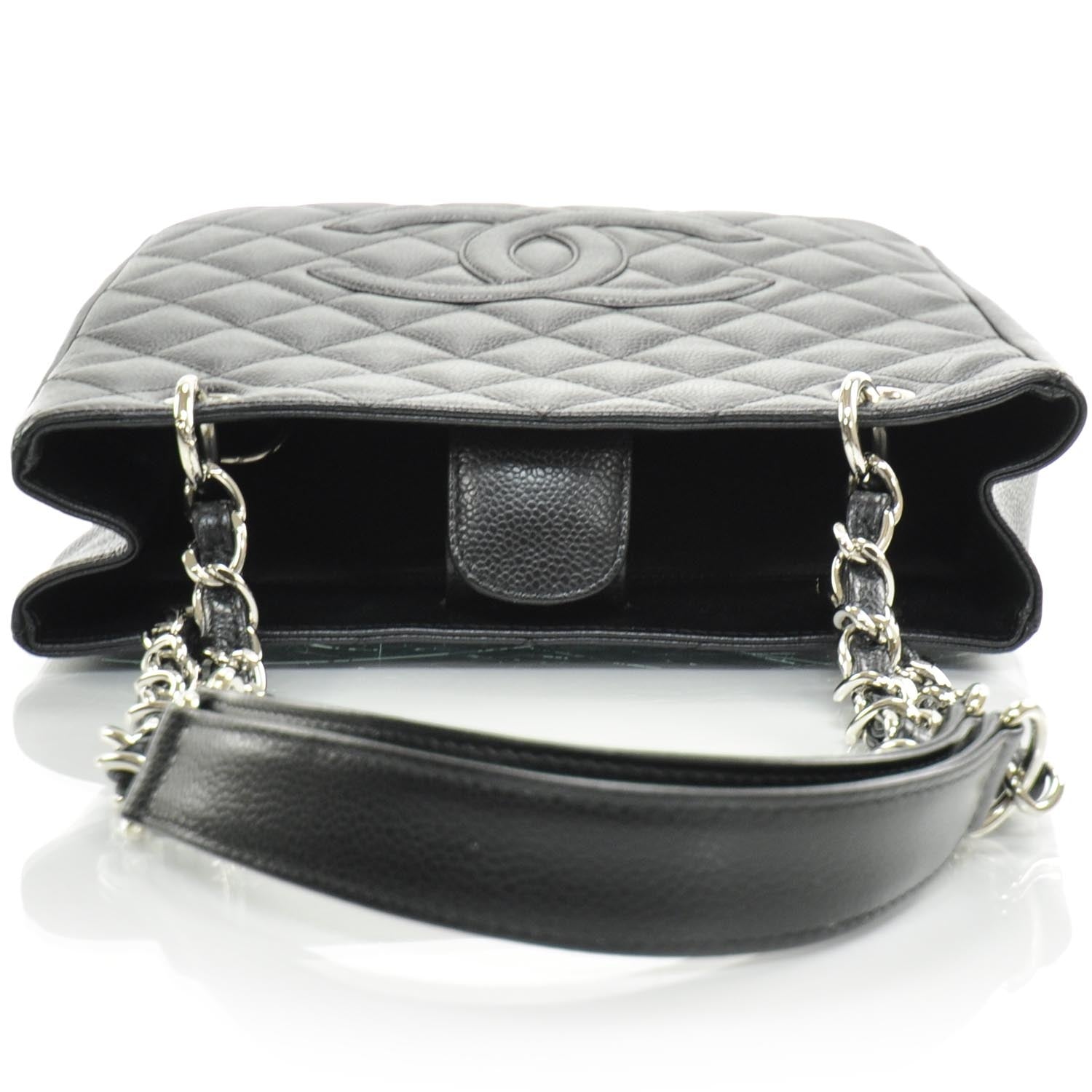 Chanel Caviar Petit Shopping Tote PST Black SHW 5 of 10