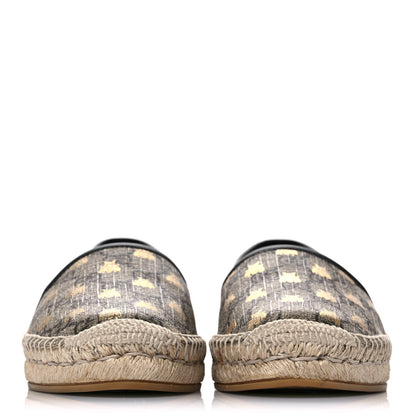 Gucci GG Supreme Monogram Bees Espadrille Flats 37.5 Beige Ebony Oro Black 2 of 10