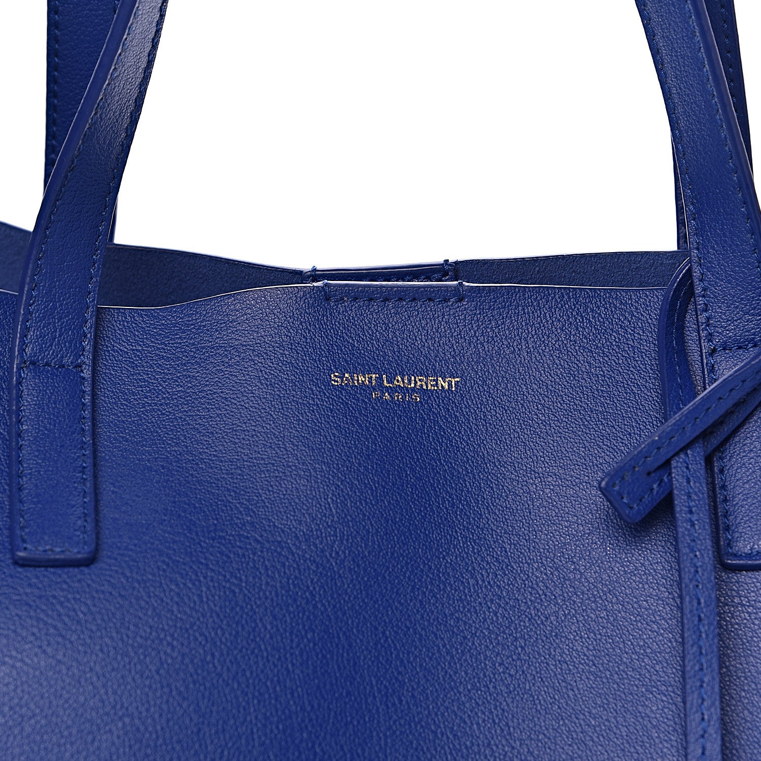 Saint Laurent Calfskin Large Shopping Tote Flash Blue 11 of 11