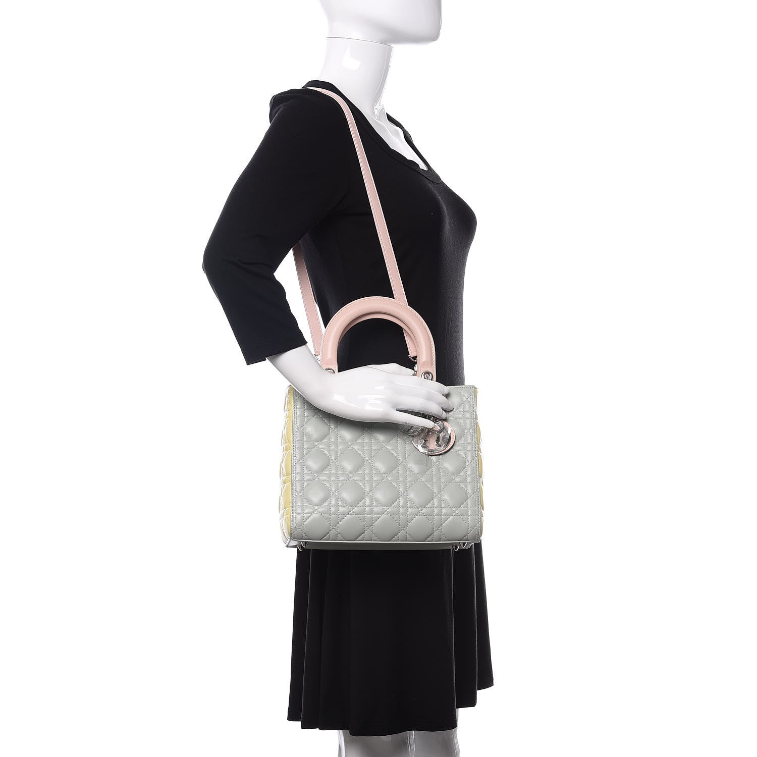 Christian Dior Lambskin Cannage Medium Tri-Color Lady Dior Multicolor 2 of 9