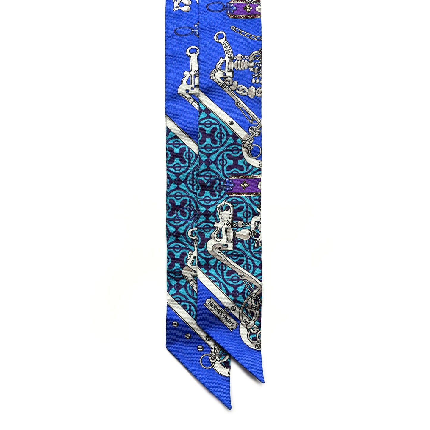Silk Mors Et Gourmettes Remix Twilly Bleu Roy Turquoise Prune