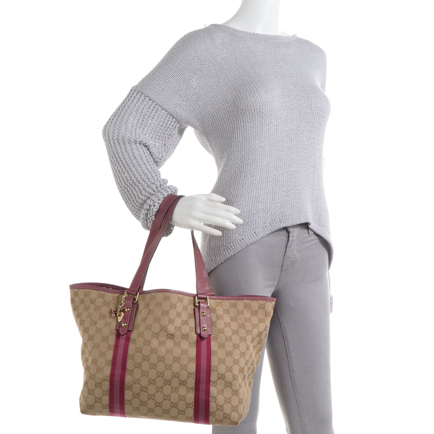 Gucci Monogram Large Jolicoeur Tote Pink 2 of 7