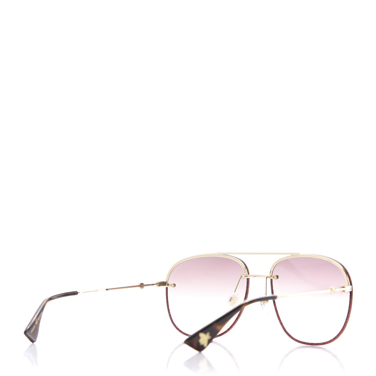 Metal Glitter Aviator Sunglasses G0227S Red Gold