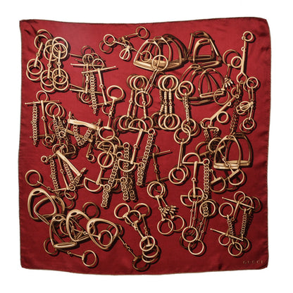 Gucci Silk Horsebit Scarf Red 1 of 3