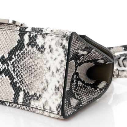 Balenciaga Calfskin Snake Effect Small Hourglass Top Handle Bag Black White 10 of 10