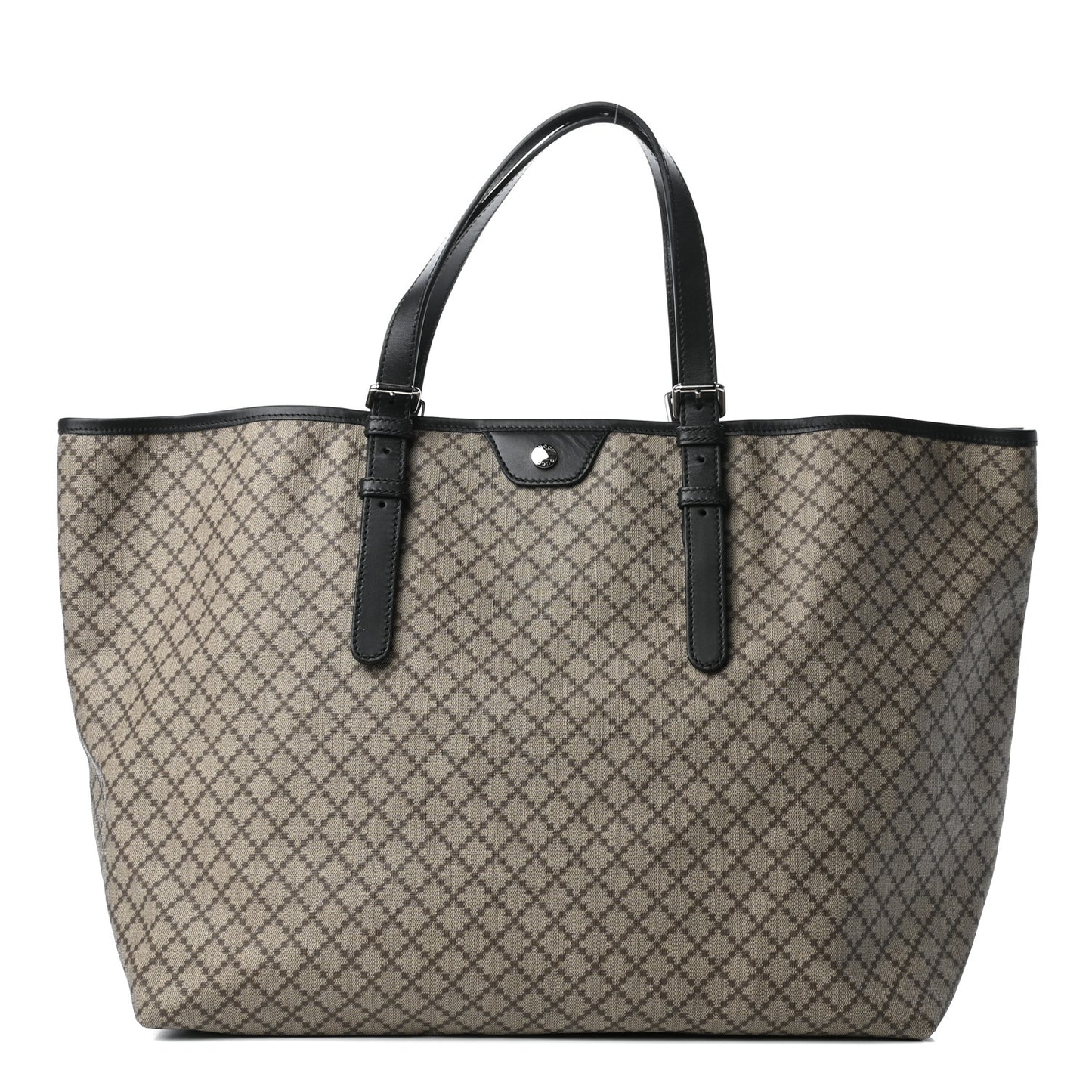Coated Canvas Diamante Plus Tote Bag Black