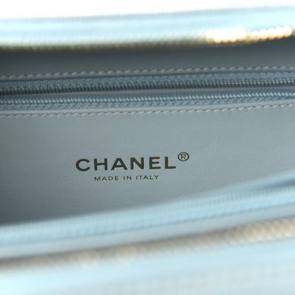 Chanel Caviar Quilted Medium CC Filigree Vanity Case Light Blue 6 of 10